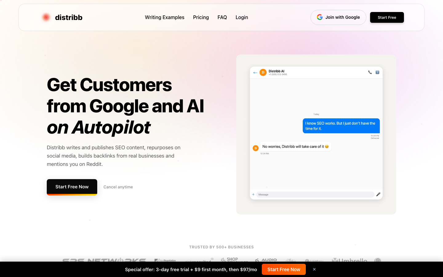 Distribb homepage