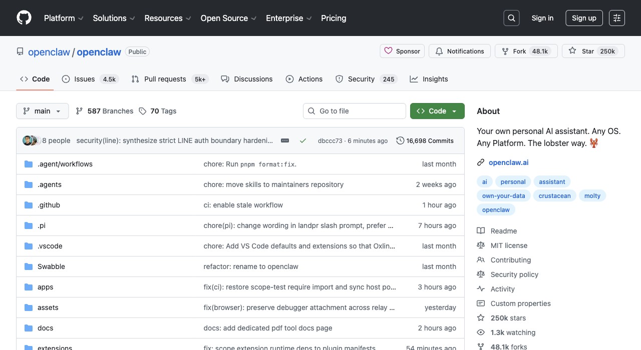 OpenClaw GitHub repository