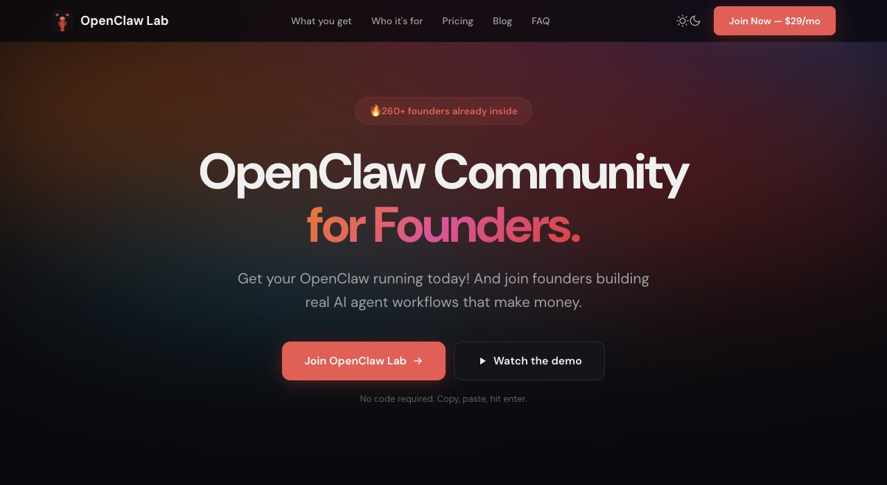OpenClaw Lab homepage