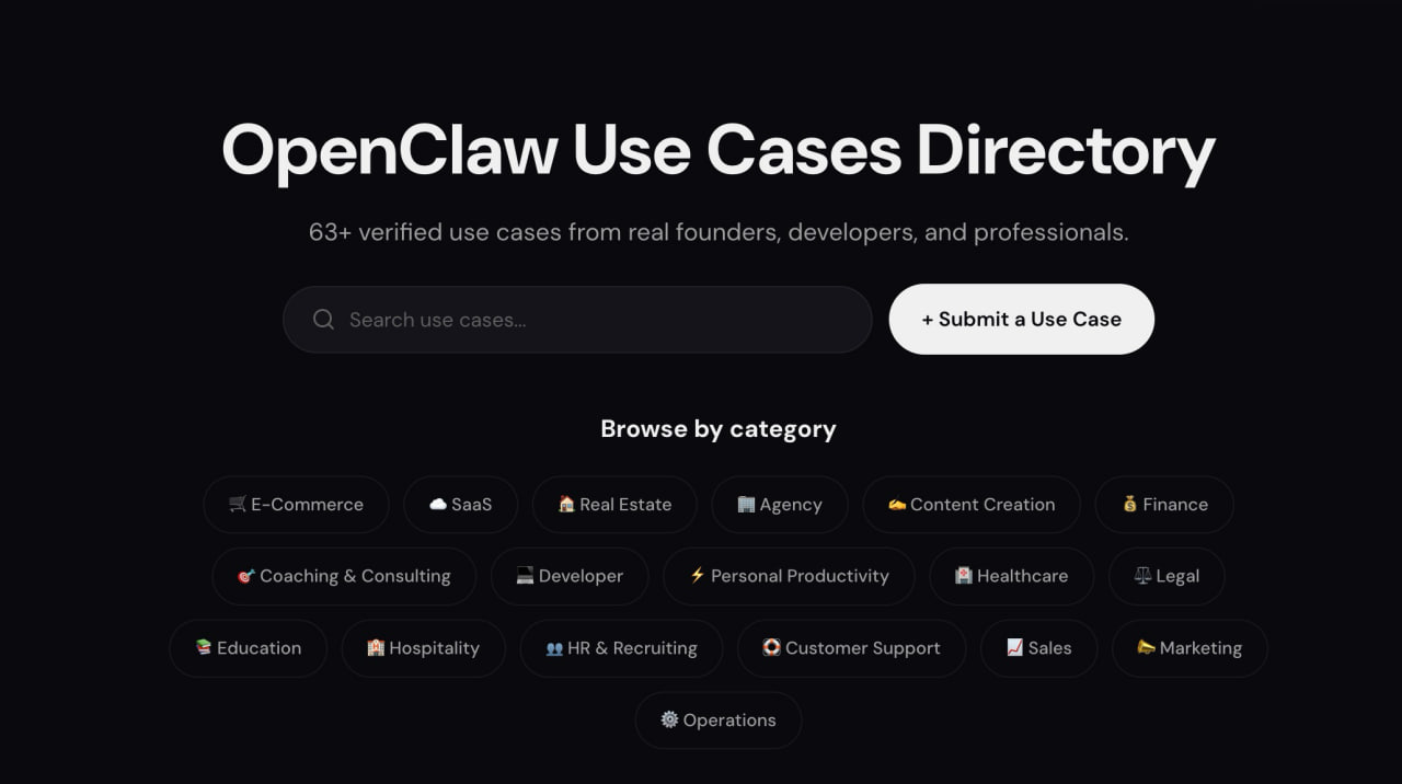 105 OpenClaw Use Cases | OpenClaw Lab